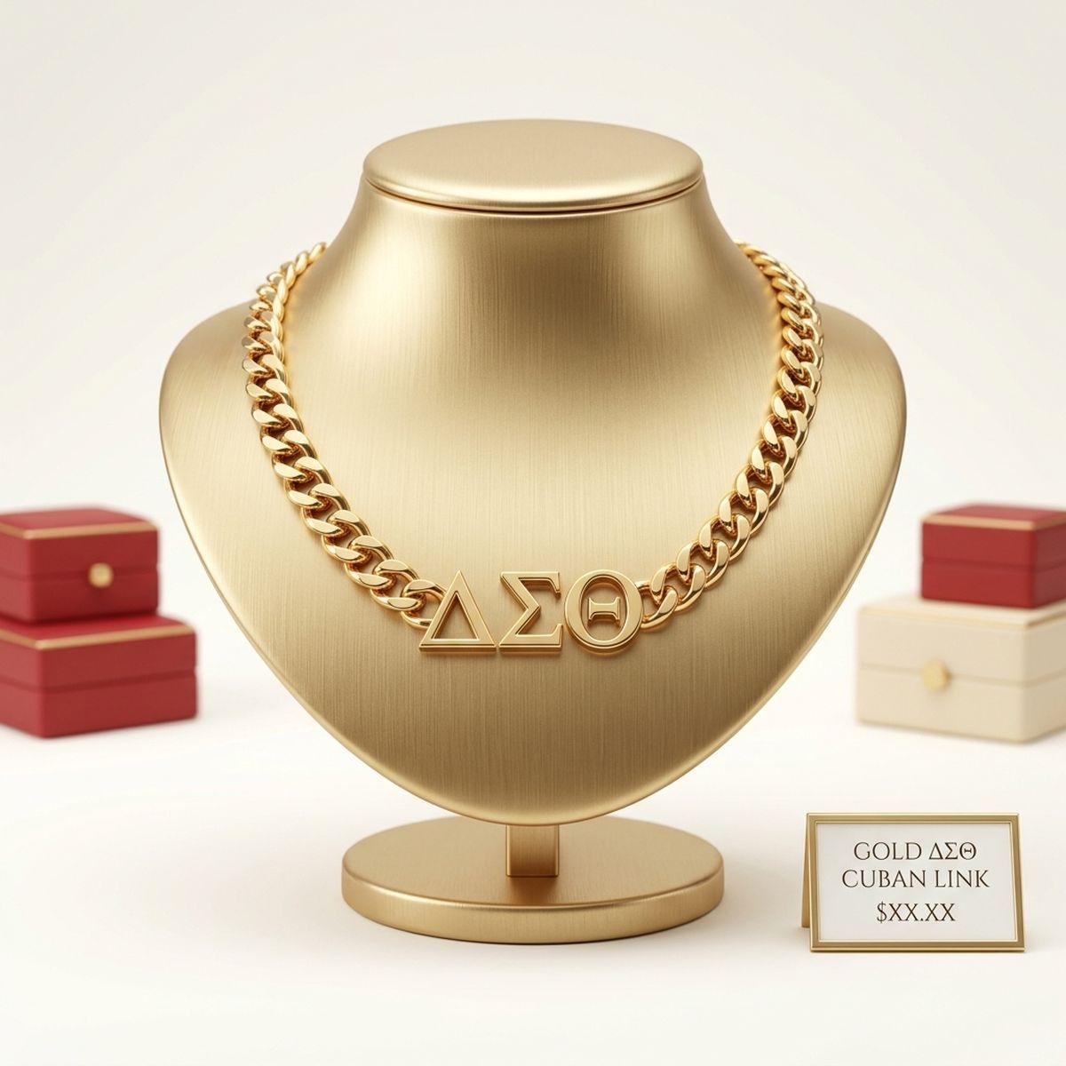 DST Sorority Gold Chain Greek Letter Necklace