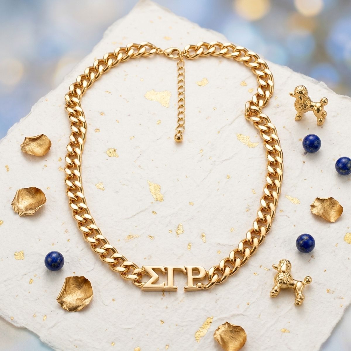 SGRHO Sorority Gold Chain Greek Letter Necklace