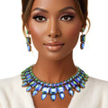 Blue Green Collar Red Carpet Ready Crystal Set