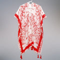 DST Sorority Red White Leopard Structured Kimono