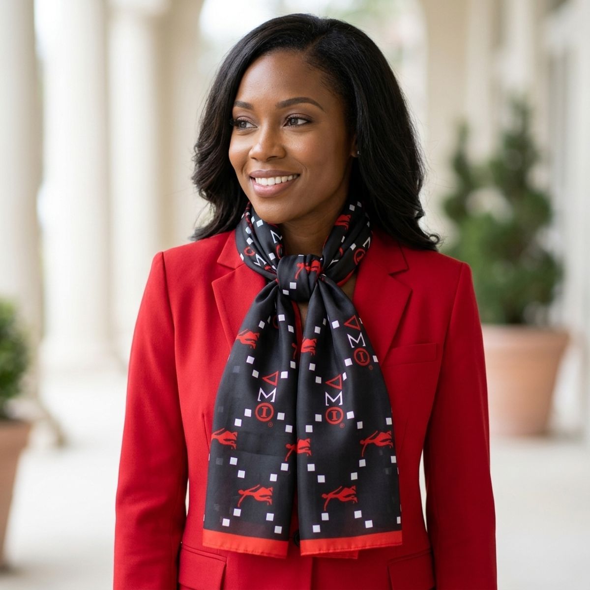 DST Long Black Lightweight Scarf