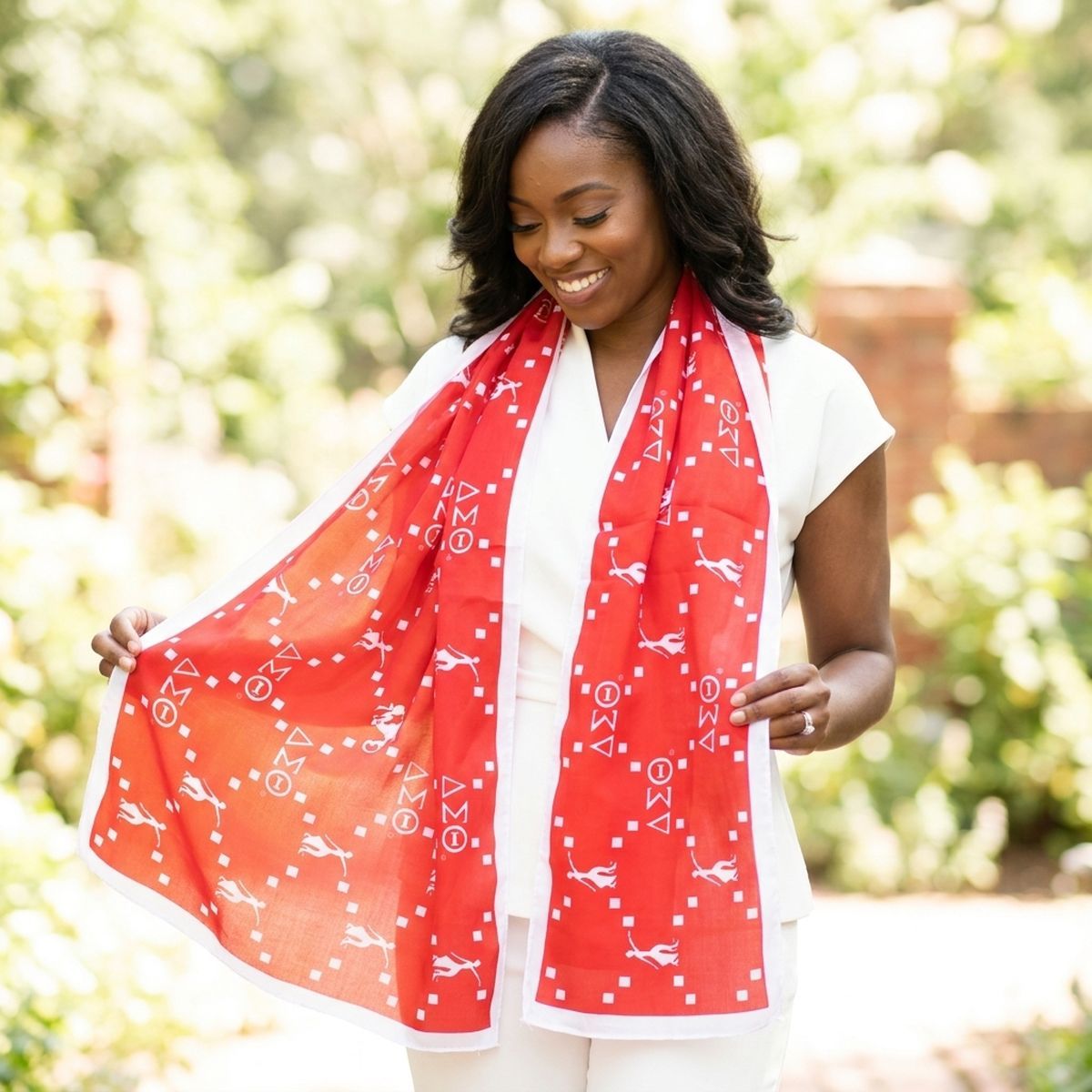 DST Long Red Lightweight Scarf