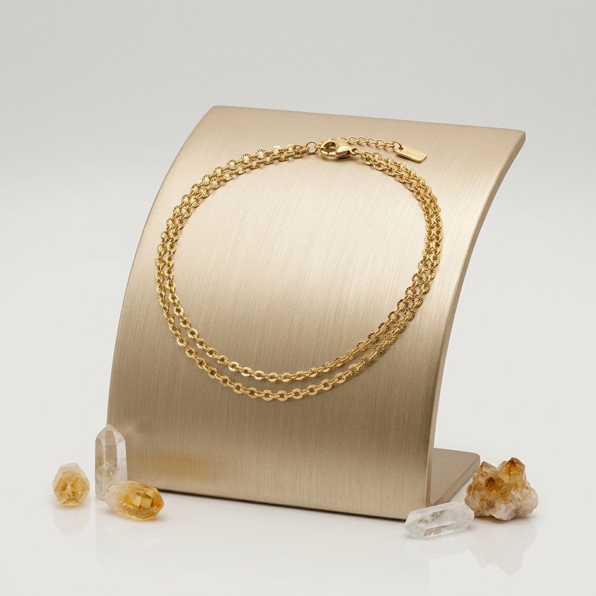 18k Gold Steel Double Layer Chain Anklet