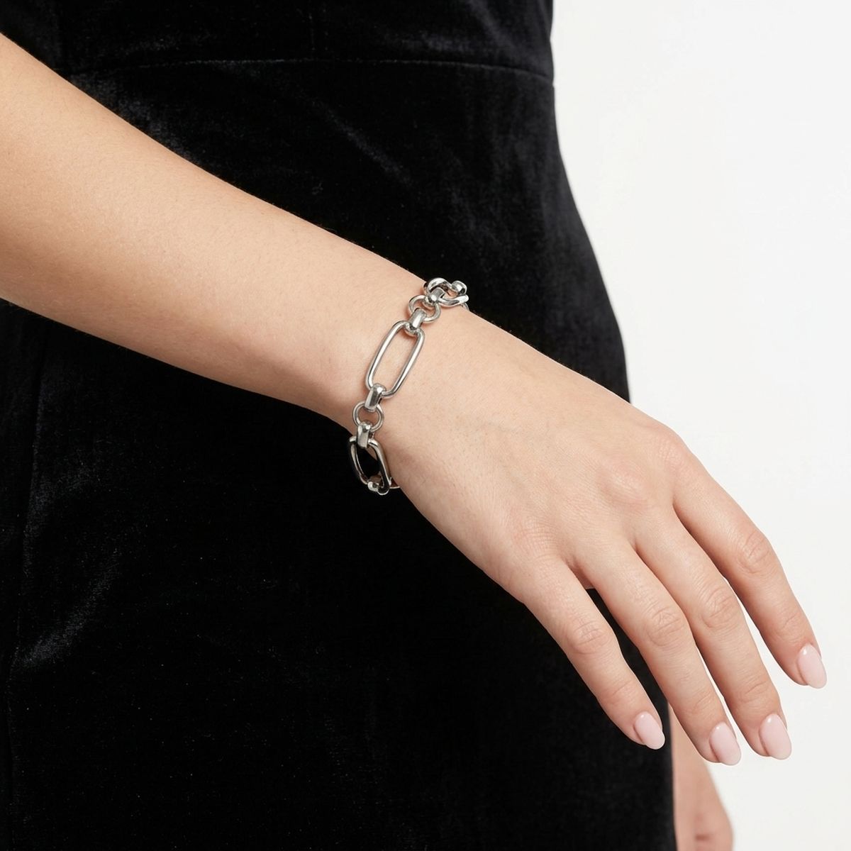 Stainless Steel Chain Bracelet with Handmade Links