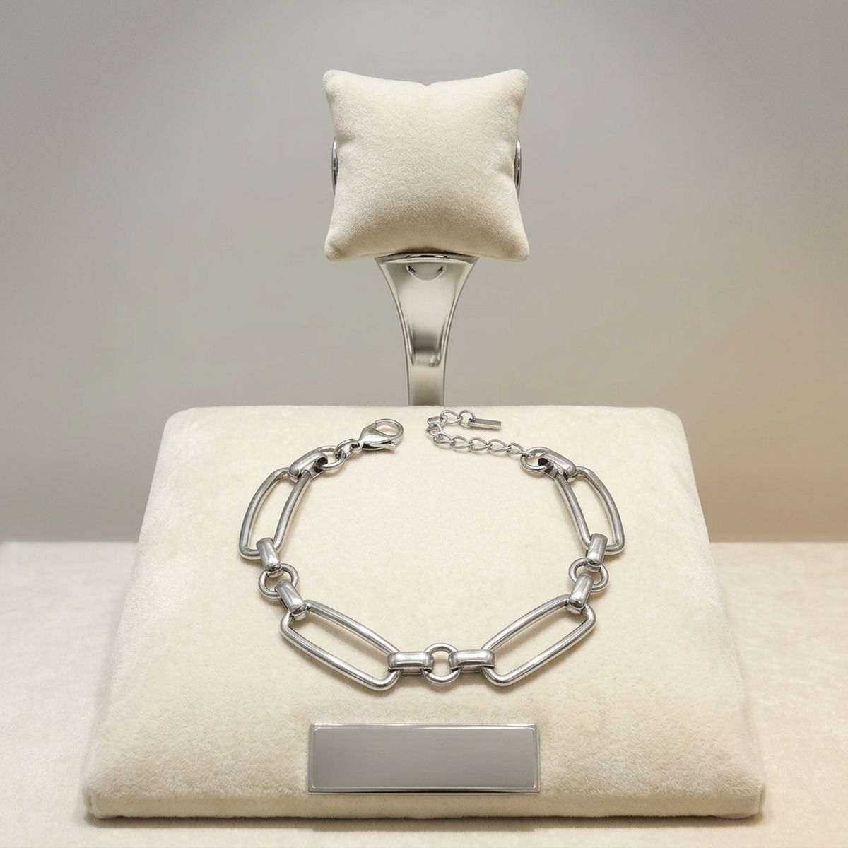 Stainless Steel Chain Bracelet with Handmade Links