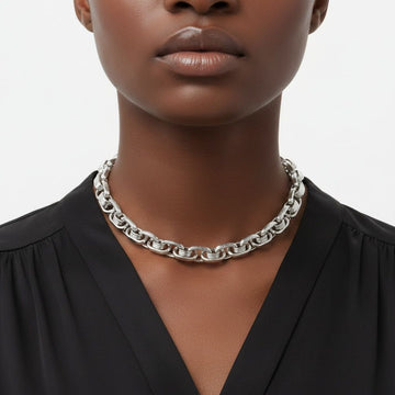 8mm Silver Stainless Steel Handmade Chain Necklace