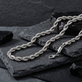 Mens 20in 8mm Stainless Steel Rope Chain