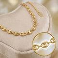 18k Gold Steel Mariner Chain Necklace for Women