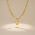 Gold 18K Steel Toggle Heart Rolo Chain Necklace