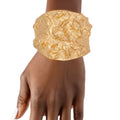 Cuff Chunky Raw Matte Gold Pearl Band Bracelet