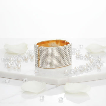Cuff Confident Glamor Cream Pave Finish Bracelet