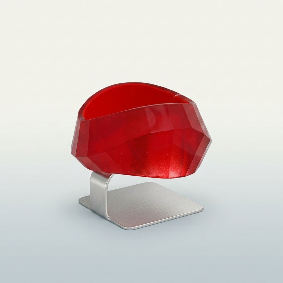 Bangle Retro Red Shimmer Prism Chunky Bracelet