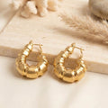 Chunky Gold Textured Segmented Hoop Earrings