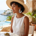Chunky Silver Textured Segmented Hoop Earrings