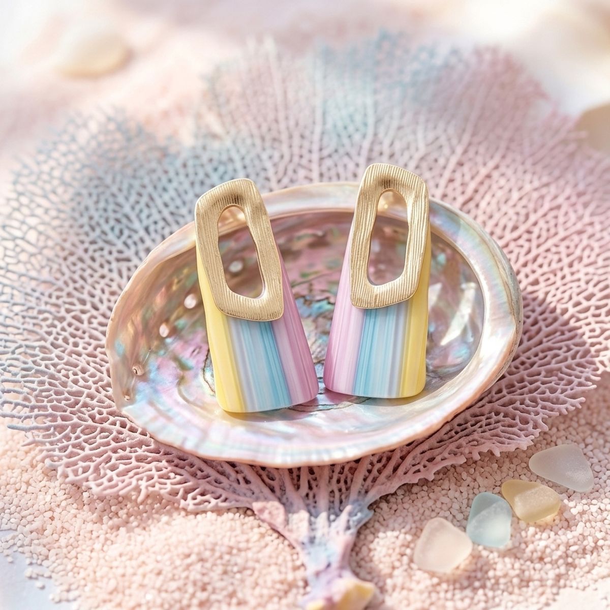 Stud Abstract Striped Retro Oversized Earrings