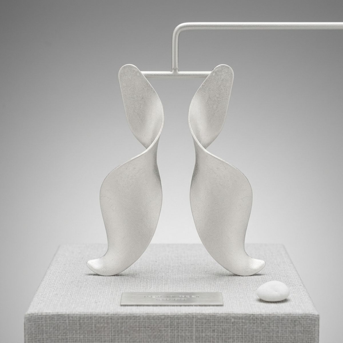 Drop Matte Silver 3D Twist Sculpted Earrings