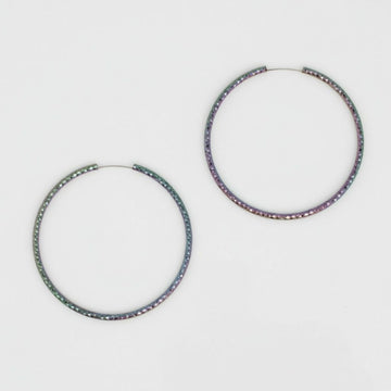 Hoop Endless Rainbow Etched Classic Earrings
