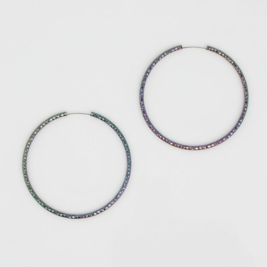 Hoop Endless Rainbow Etched Classic Earrings