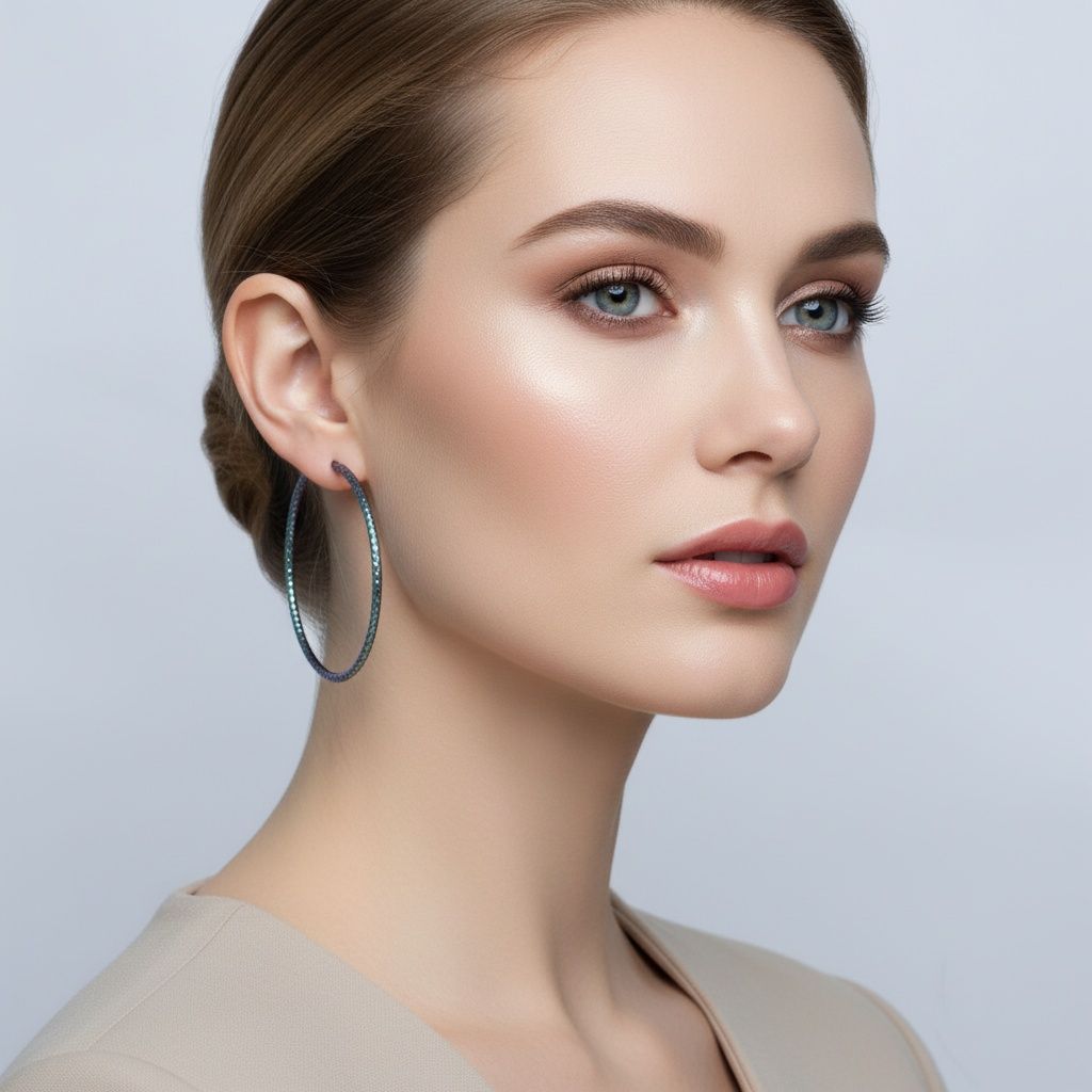 Hoop Endless Rainbow Etched Classic Earrings