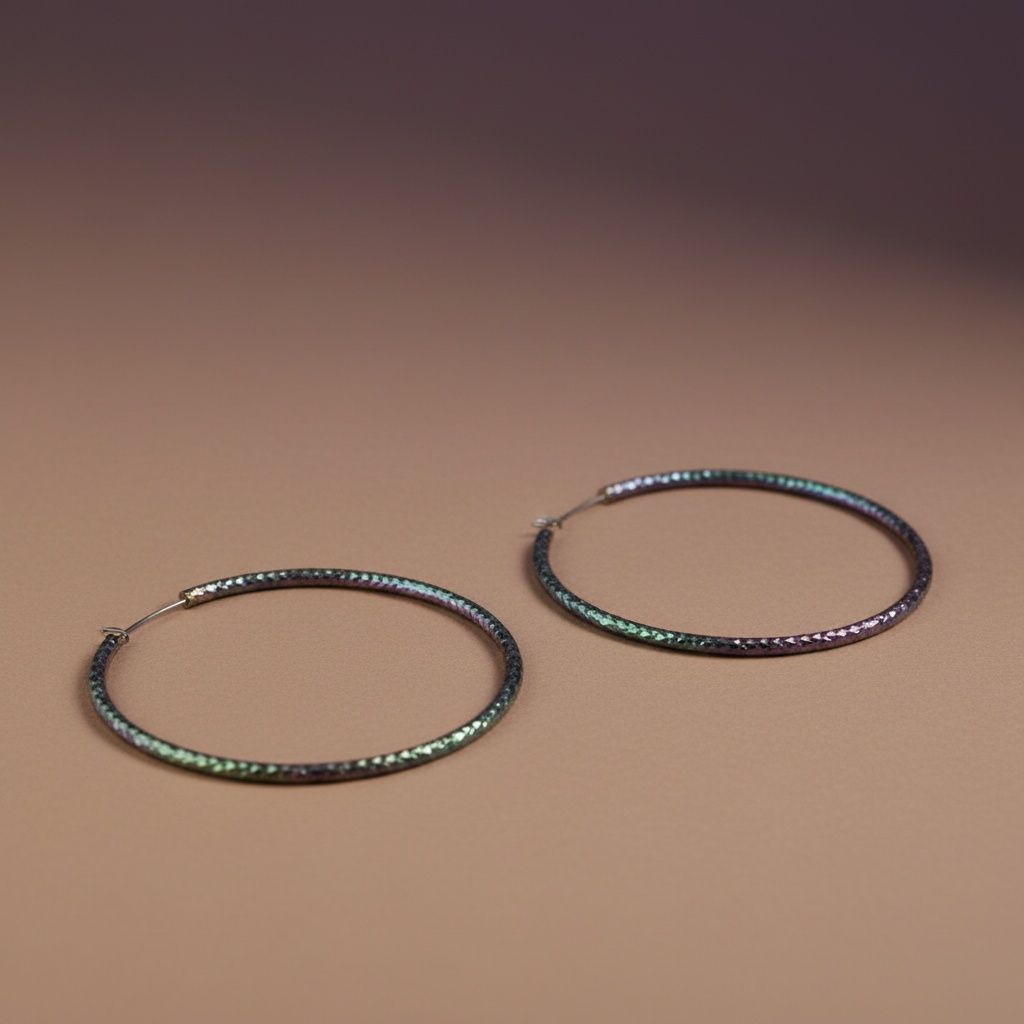 Hoop Endless Rainbow Etched Classic Earrings
