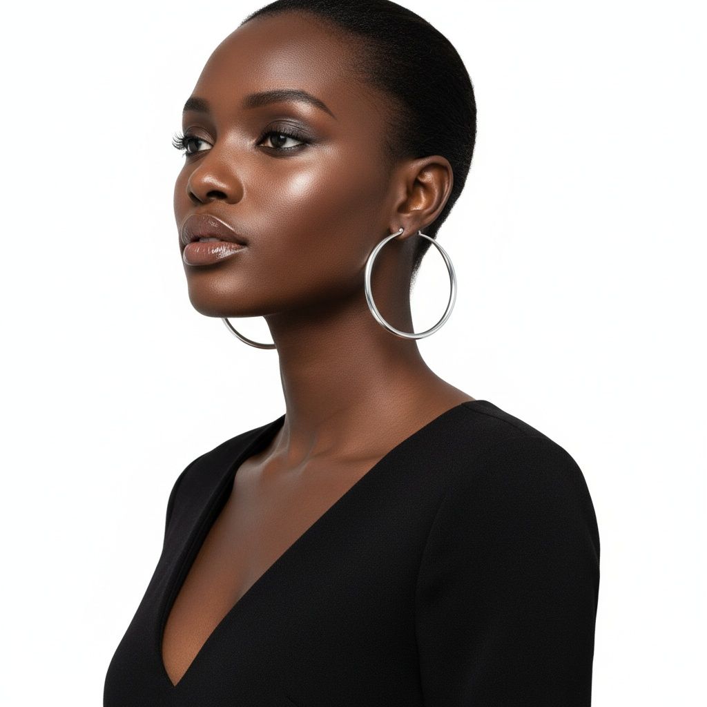 Hoop Classic 3 in Graduated Silver Earrings Women
