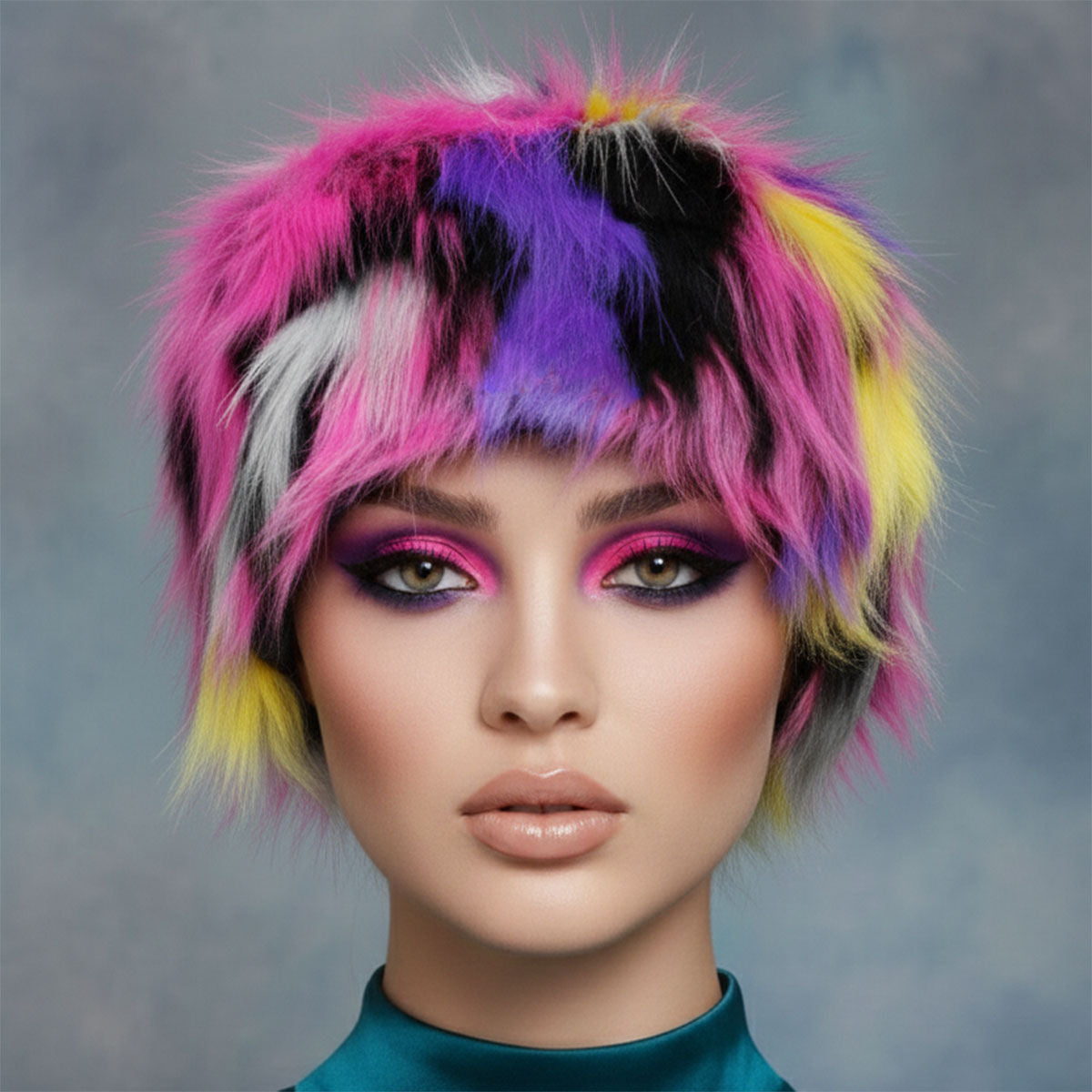 Hat Luxe Faux Fur Bright Color Kubanka Winter Cap