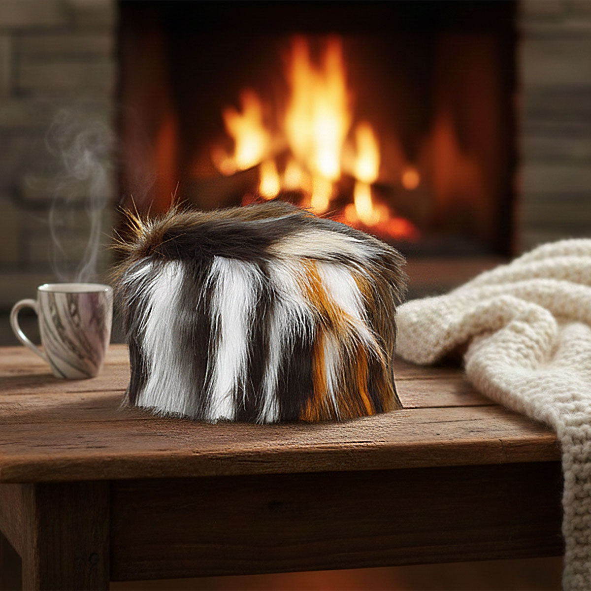 Hat Luxe Faux Fur Multi Color Kubanka Winter Cap