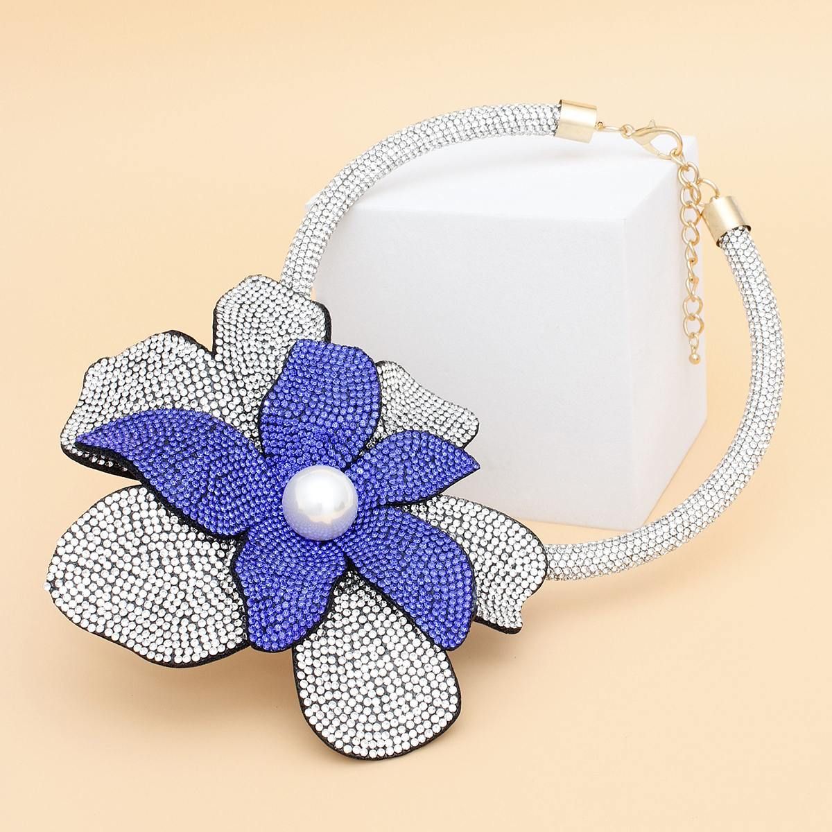 ZPB Handcrafted Brilliance Flower Choker Necklace