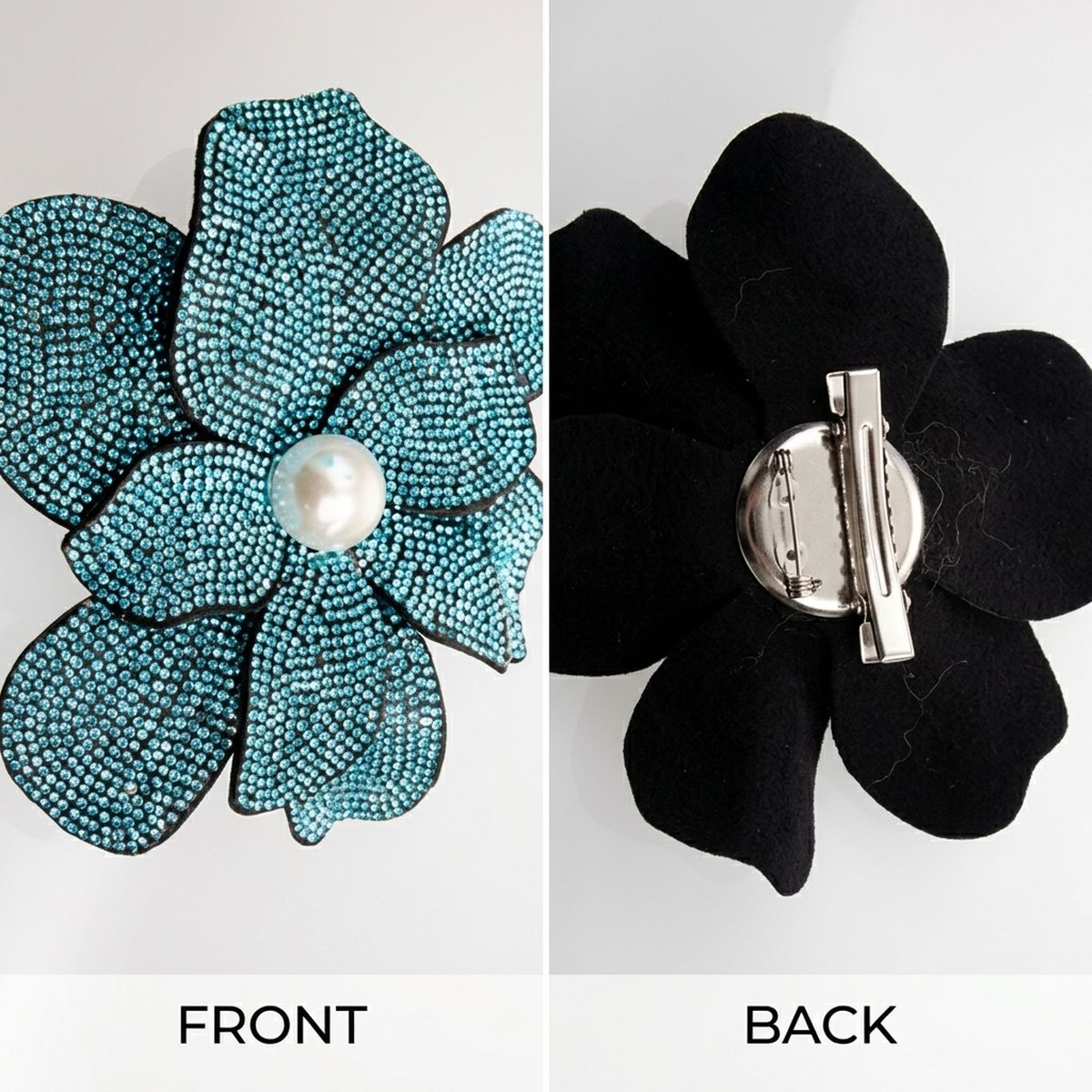 Amicae Aqua Blooming Flower Brooch Hair Clip