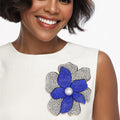ZPB Handcrafted Brilliance Flower Brooch Clip