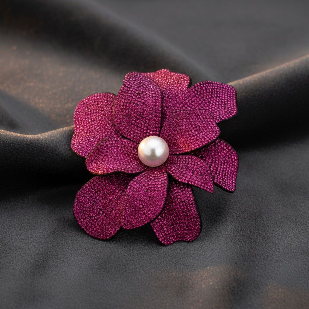 Brilliant Fuchsia Blooming Flower Brooch Hair Clip
