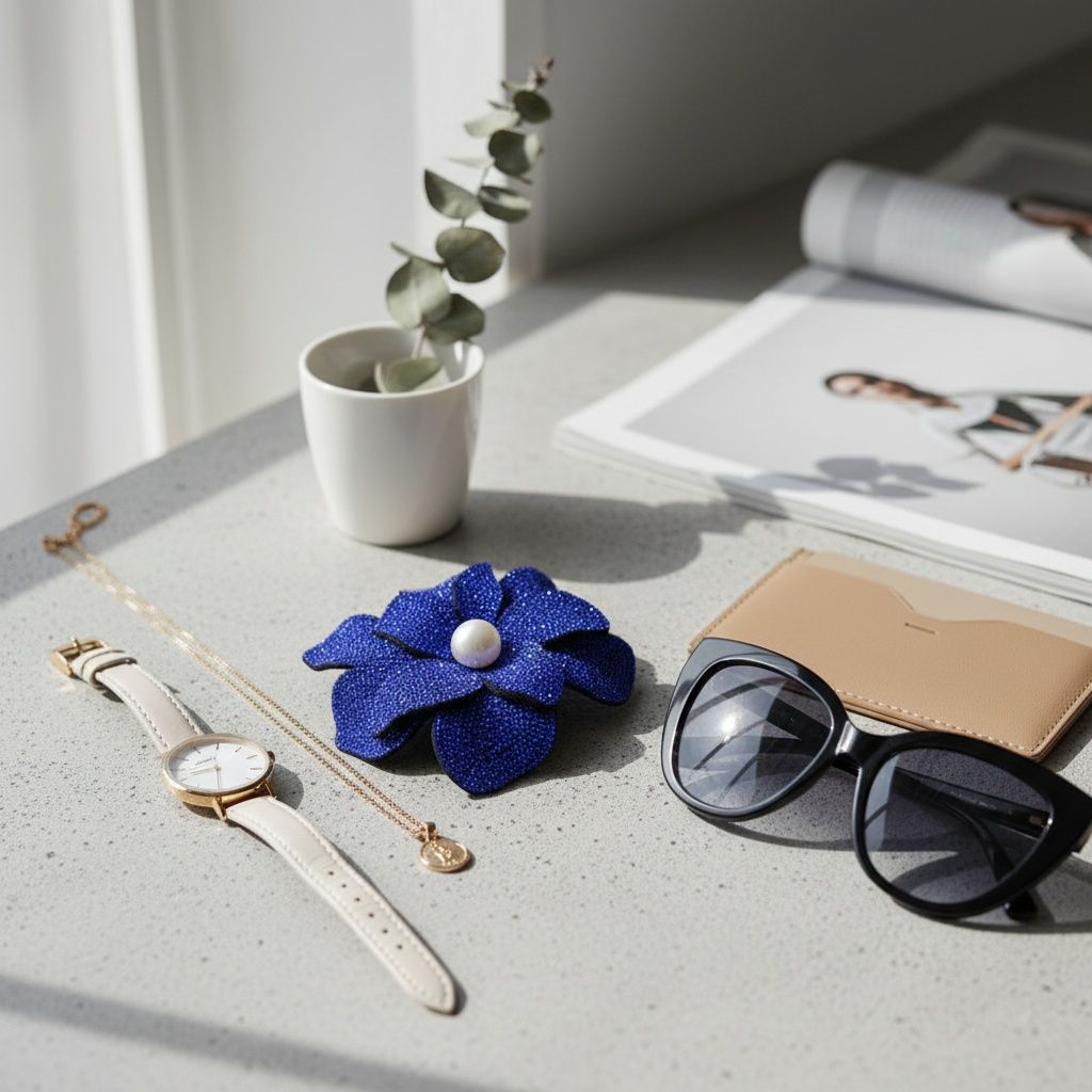 Brilliant Blue Blooming Flower Brooch Hair Clip