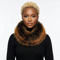 Scarf Luxe Faux Fur Orange Collar Winter Stole