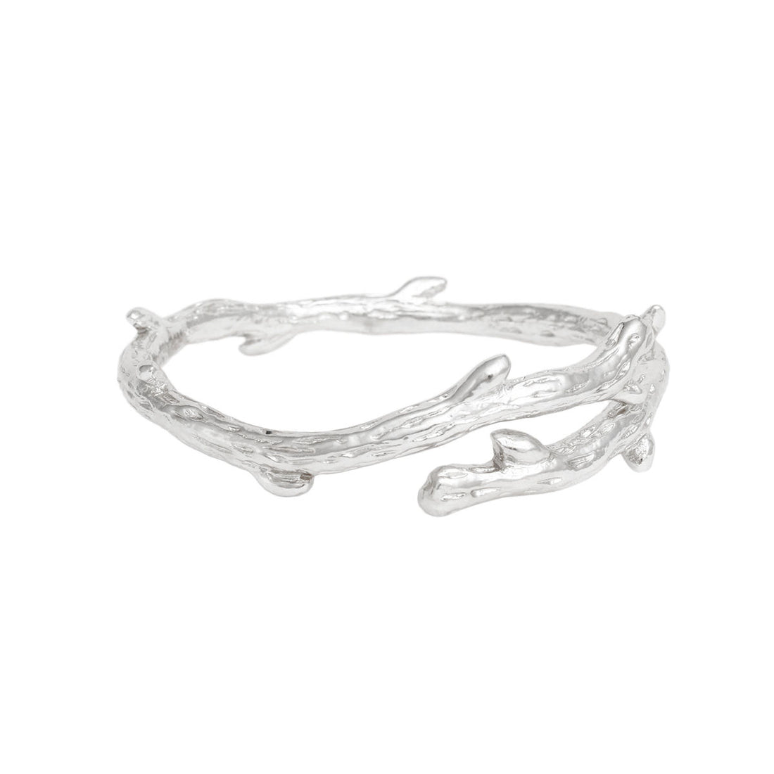 Bangle Rustic Silver Metal Branch Artisan Bracelet
