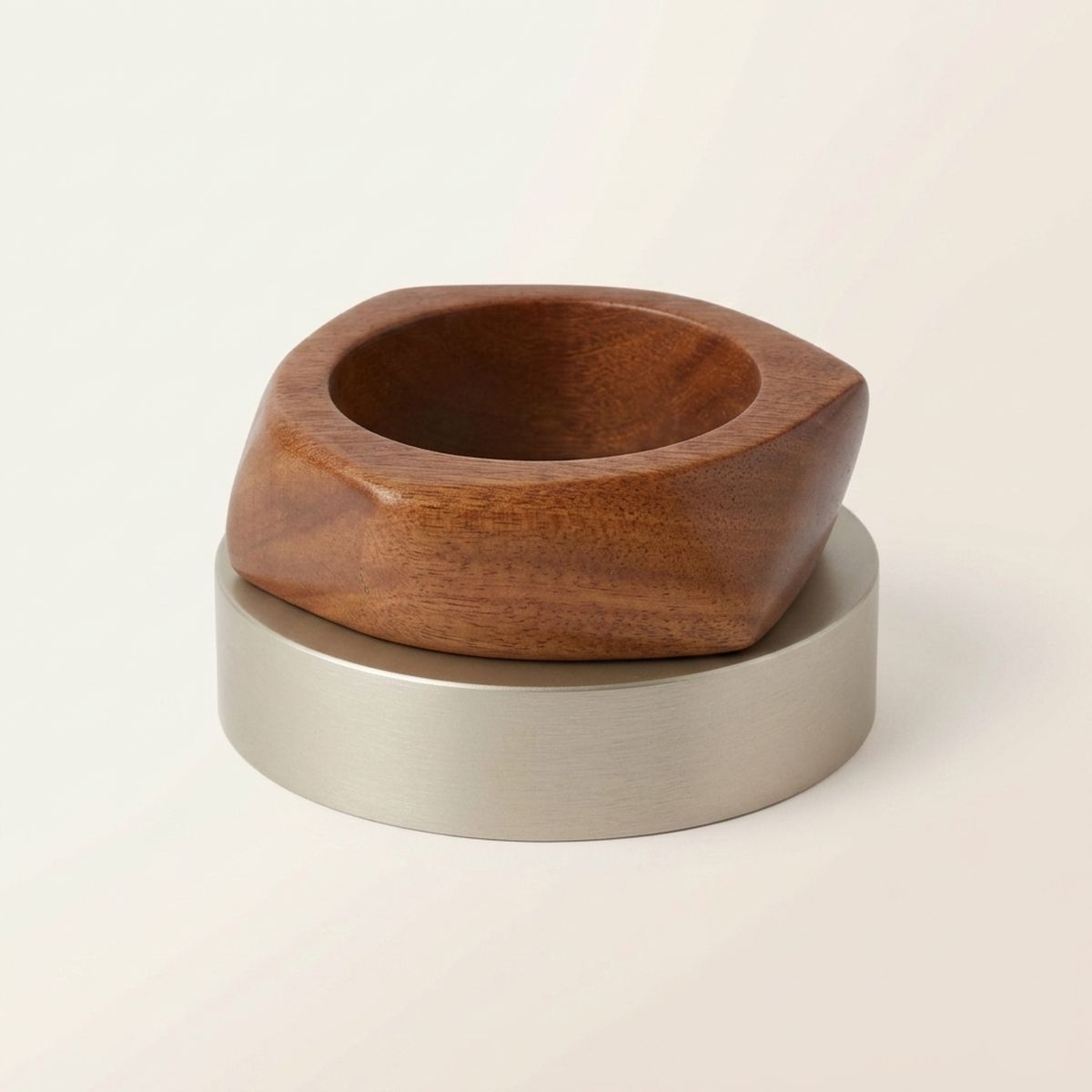 Bangle Dark Wood Grain Pointed Edge Bracelet