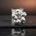Cuff Hammered Silver Magnolia Flower Bracelet