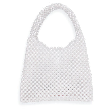 Top Handle Luxe Lady White Pearl Hollywood Handbag