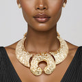 Bib Gold Warrior Chic Armor Horseshoe Necklace