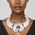 Bib Silver Warrior Chic Armor Horseshoe Necklace