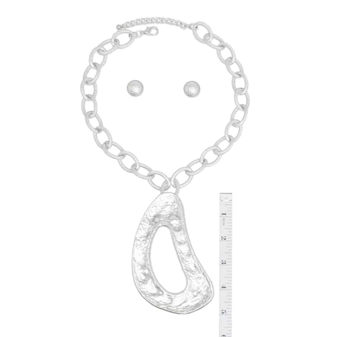 Pendant XL Silver Melted Metal Abstract Necklace