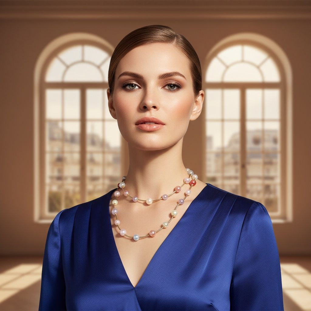 Convertible Stretch Pearlescent Bead Necklace