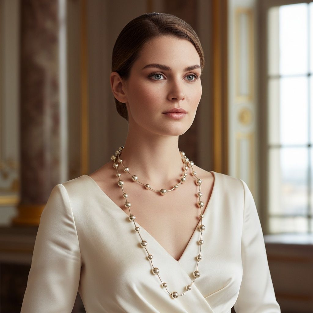 Convertible Stretch Gold Bead 60 inch Necklace