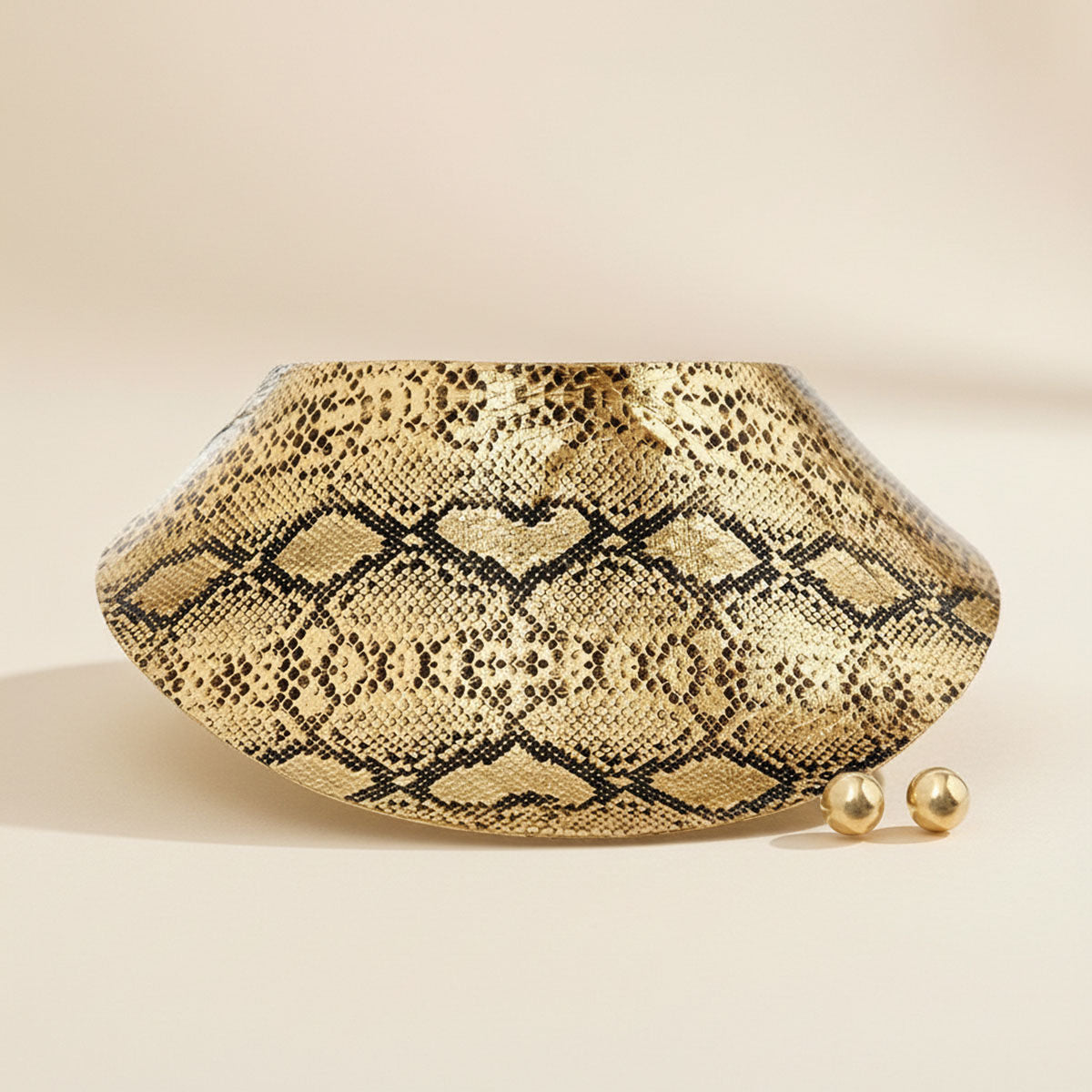 Gold Snake Print Collar Choker Set