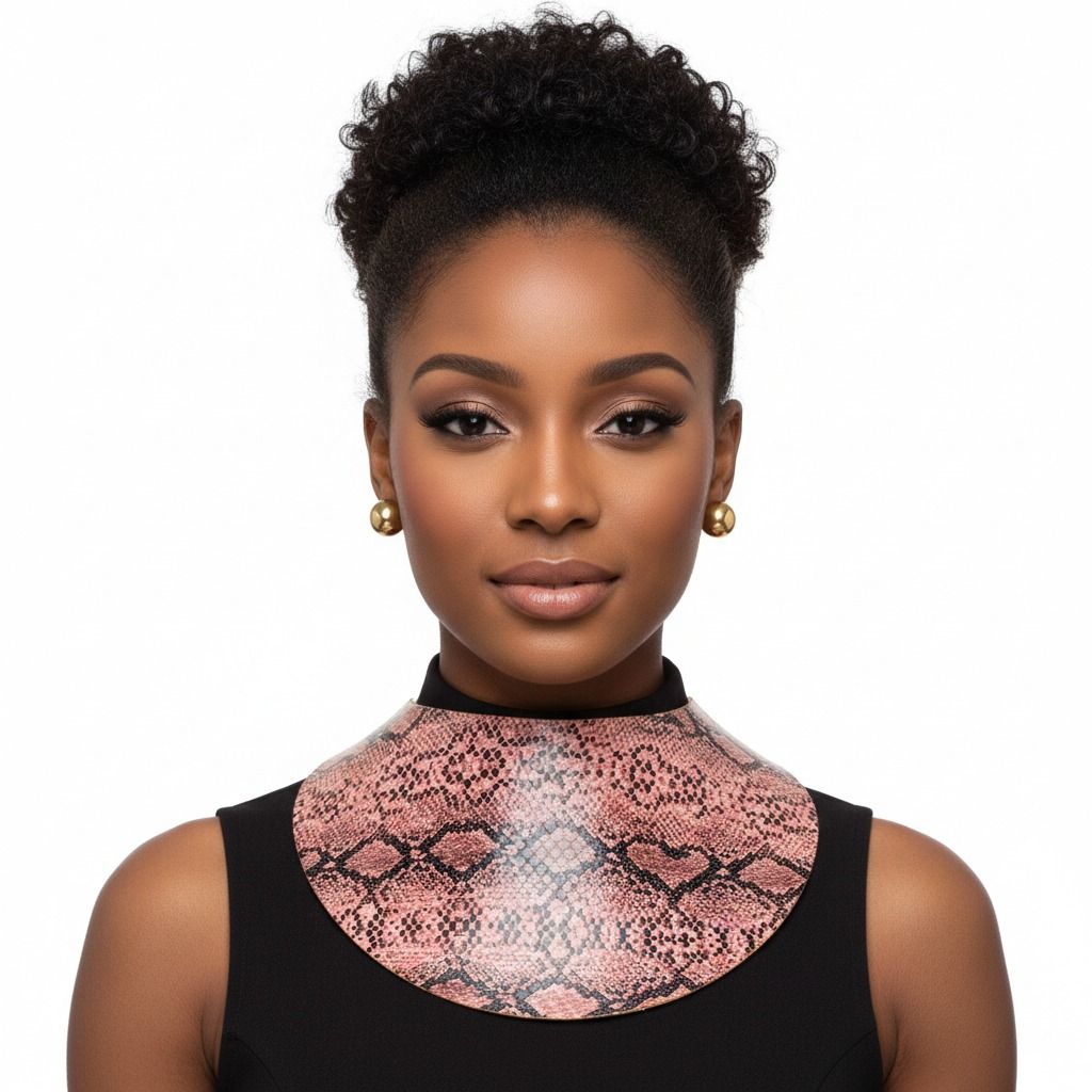 Pink Snake Print Collar Choker Set