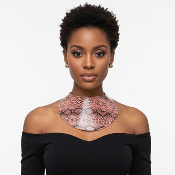 Pink Snake Print Collar Choker Set