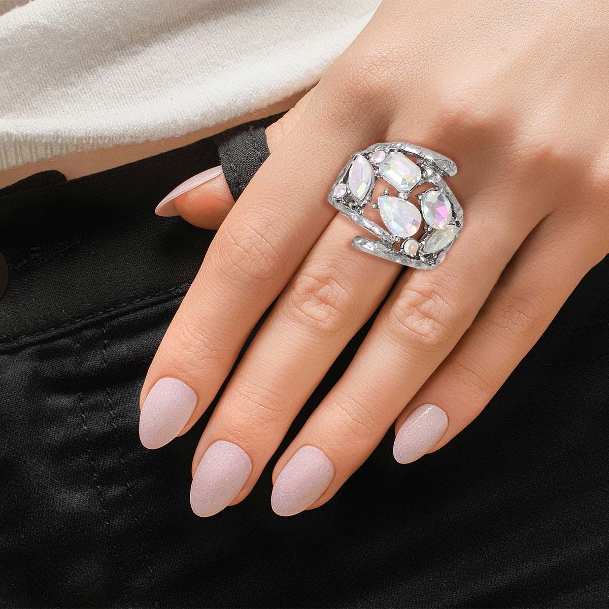 Cocktail Ring Aurbo Loop Crystal Ring