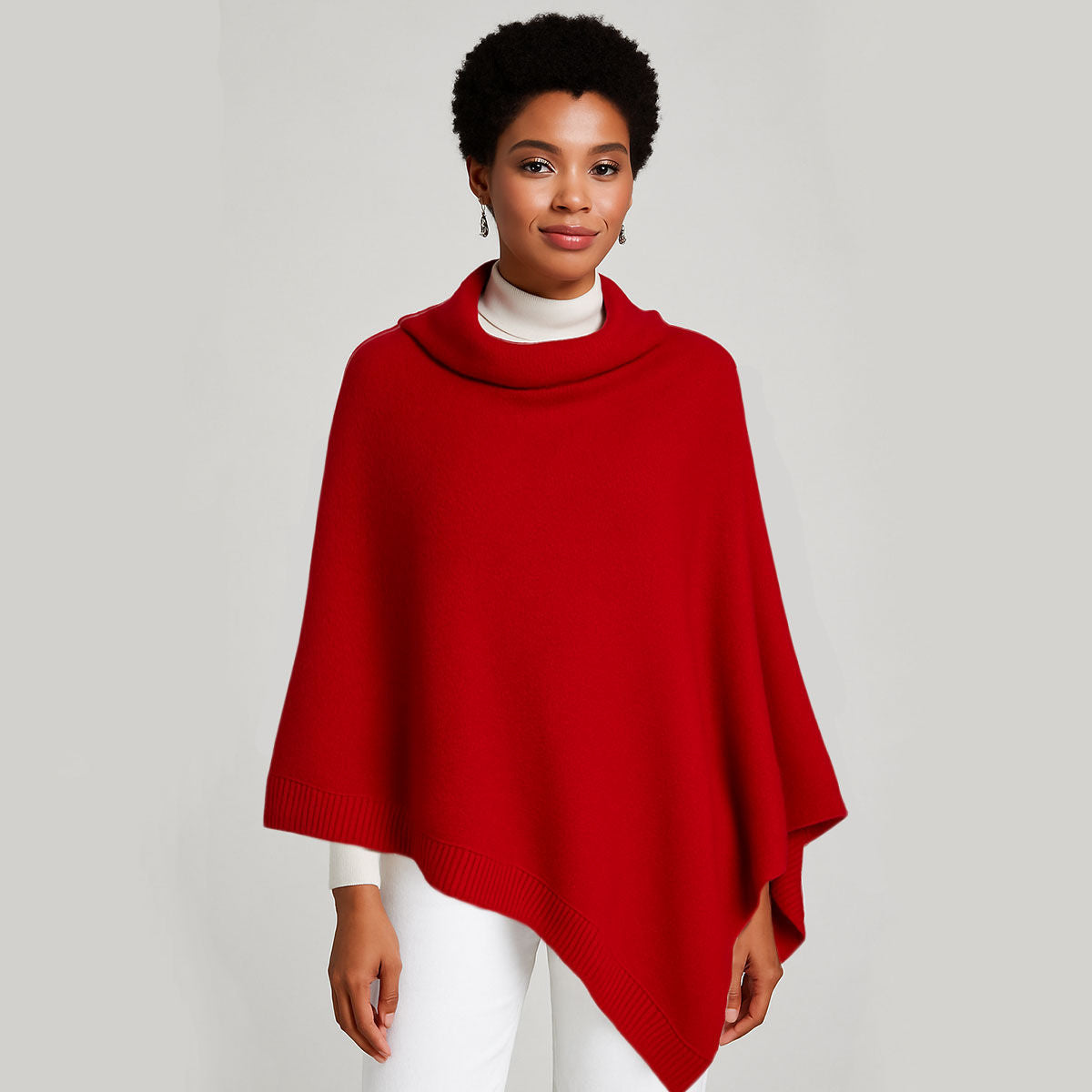 Scarf Poncho Red 4 Way Wear Wrap for Women