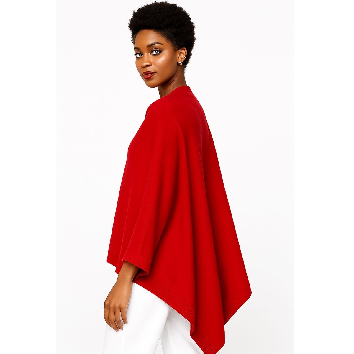 Scarf Poncho Red 4 Way Wear Wrap for Women
