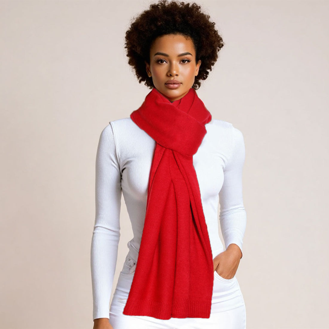 Scarf Poncho Red 4 Way Wear Wrap for Women