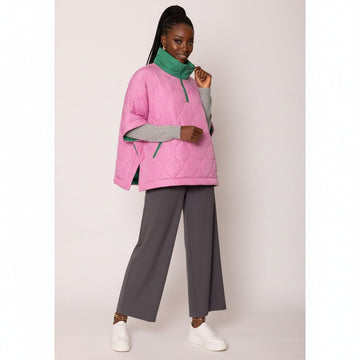 AKA Sorority Quilted Puffer Pink and Green Poncho